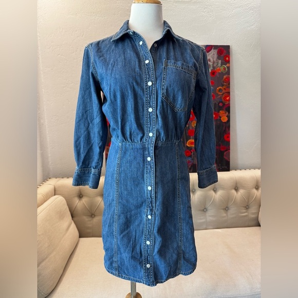 VERONICA BEARD Keston Snap-Front Denim Shirt Dress 4 - Picture 3 of 13